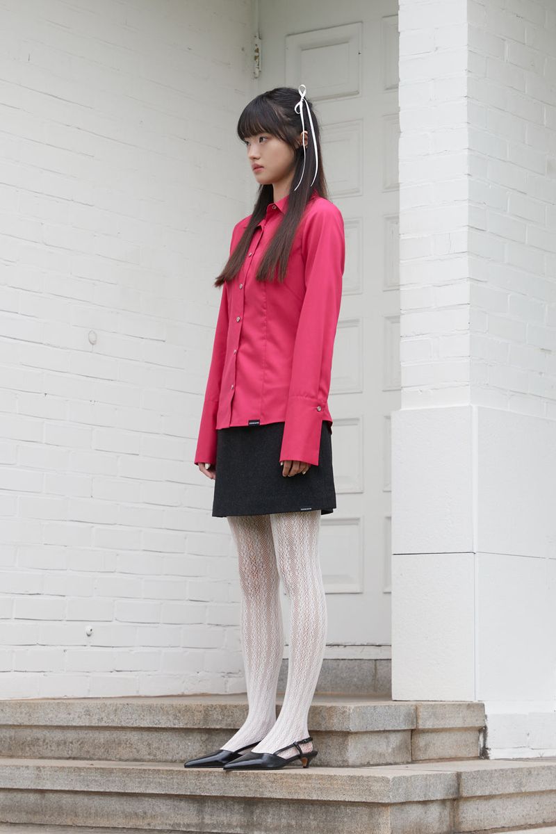 SLIM LINE CUFFS SHIRTS (PINK)