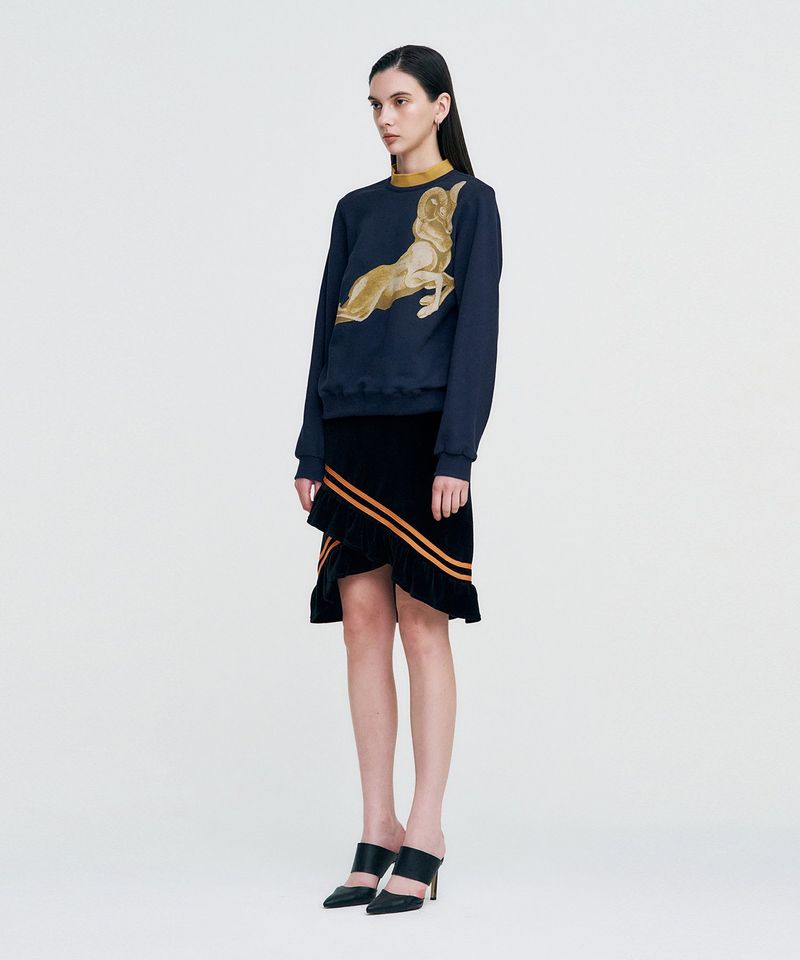 Double Rib Sweatshirt - Dall Sheep _ NAVY