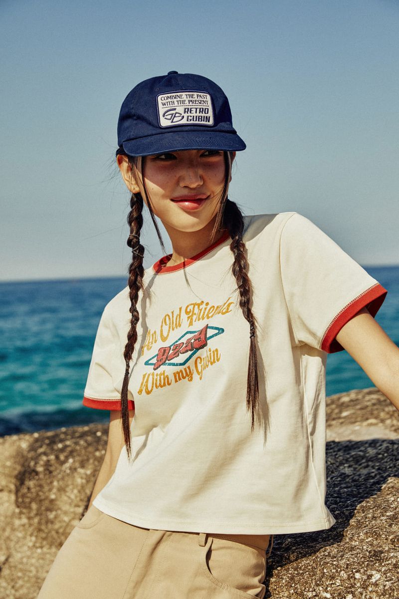 GUBIN（グビン）の「(W) 9229 Over printed Ringer T-shirt（Tops）」