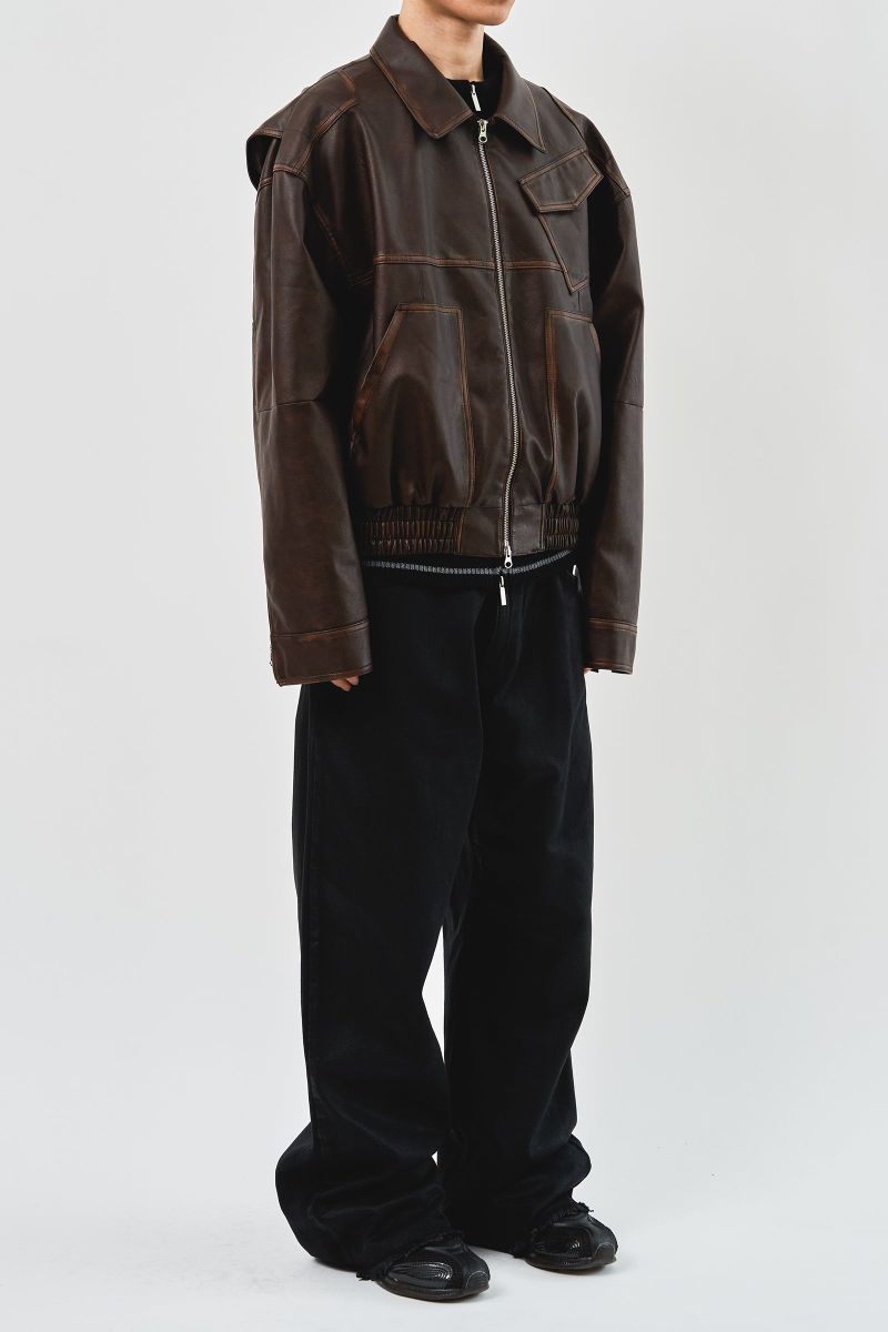 Hand Washed Leather Blouson (2color)