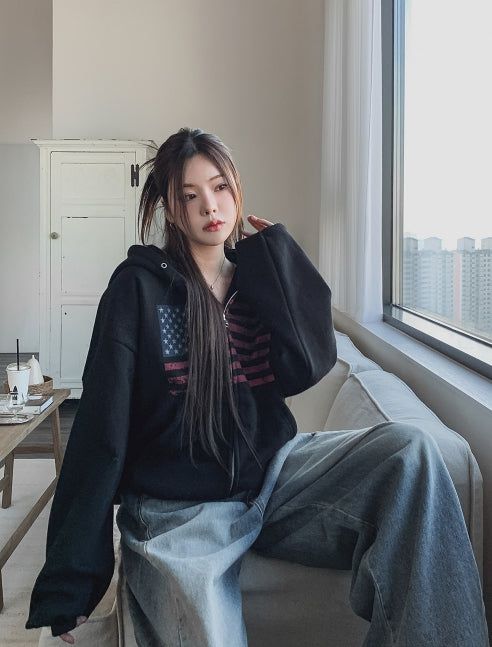 Blind washing balloon denim pants