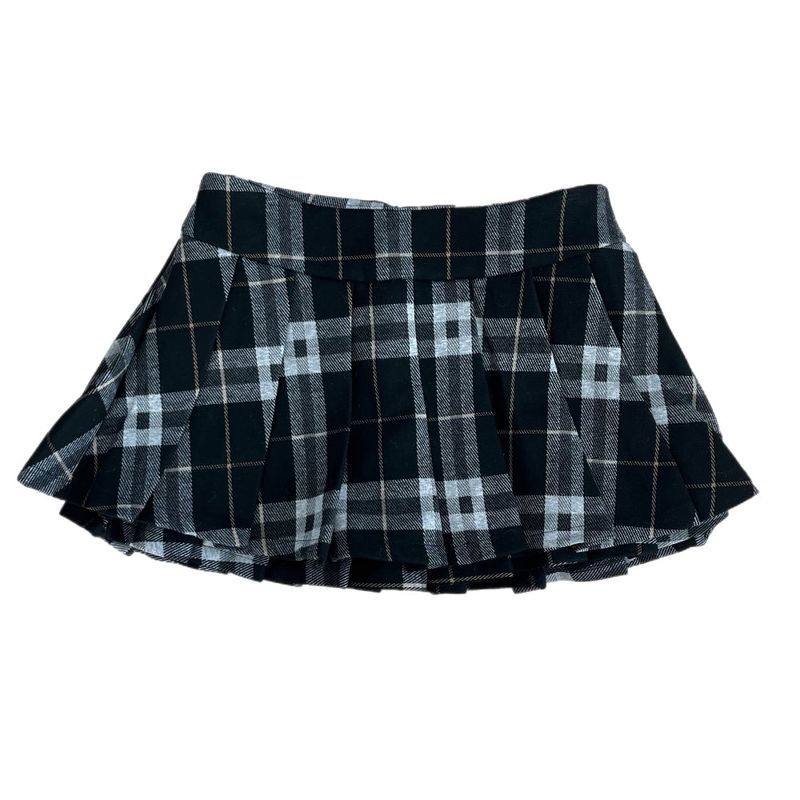 Dear. Winter Winter Check Tiered Mini Skirt