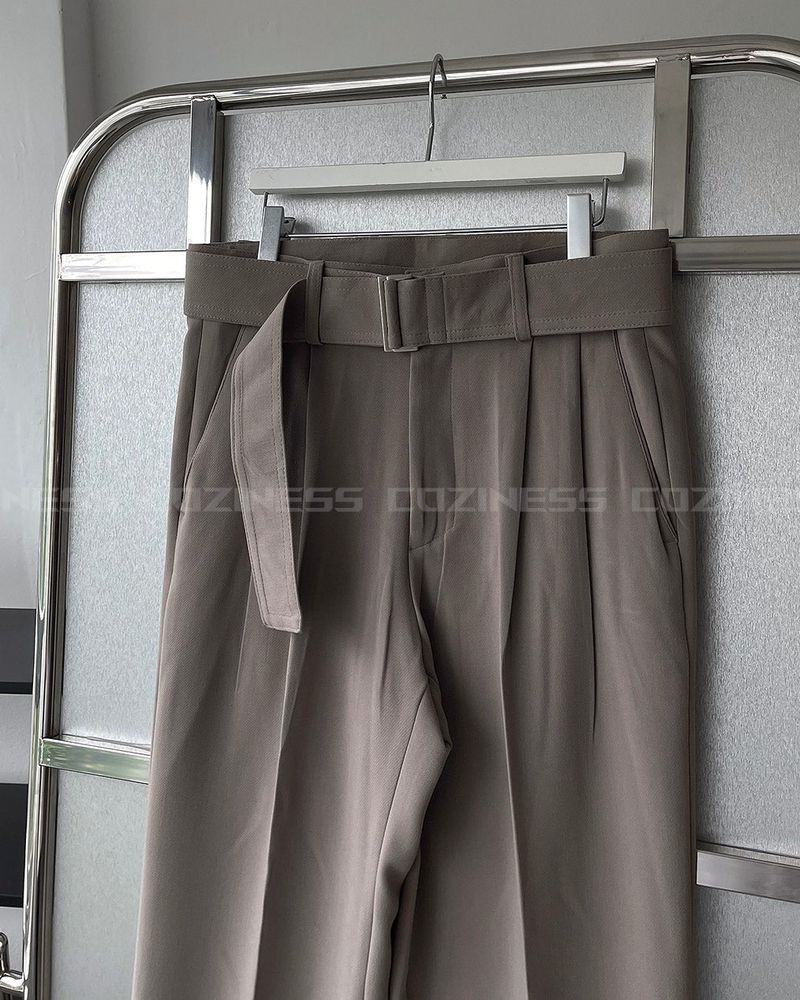 ECT Two-Tuck Belt Wide Slacks (2 colors)