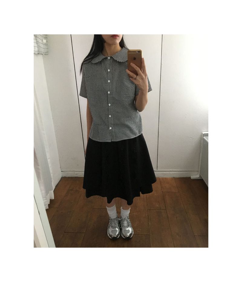 shop.fiebre（ショップ フィエブレ）の「 [fiebre] チェック 1/2 シャツ （トップス）」