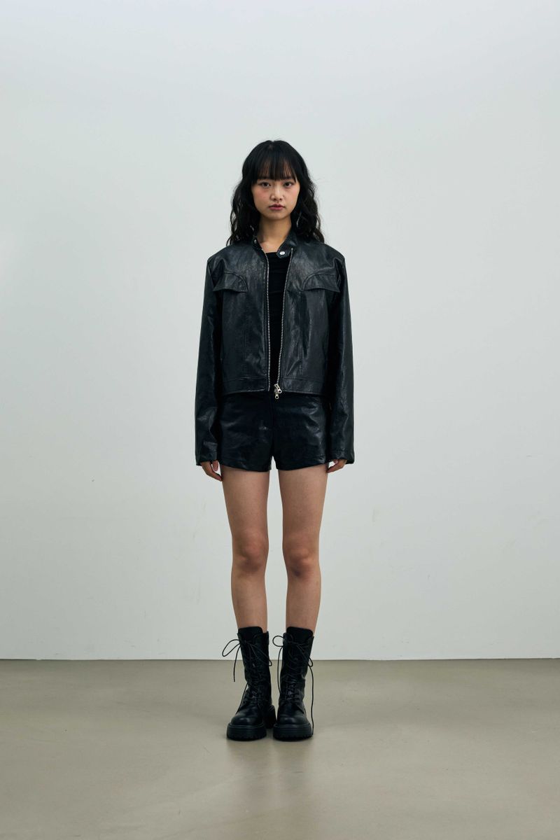 ARIKIM（アリキム）の「CLARI FAUX LEATHER JACKET / BLACK（Jackets/Outerwear）」