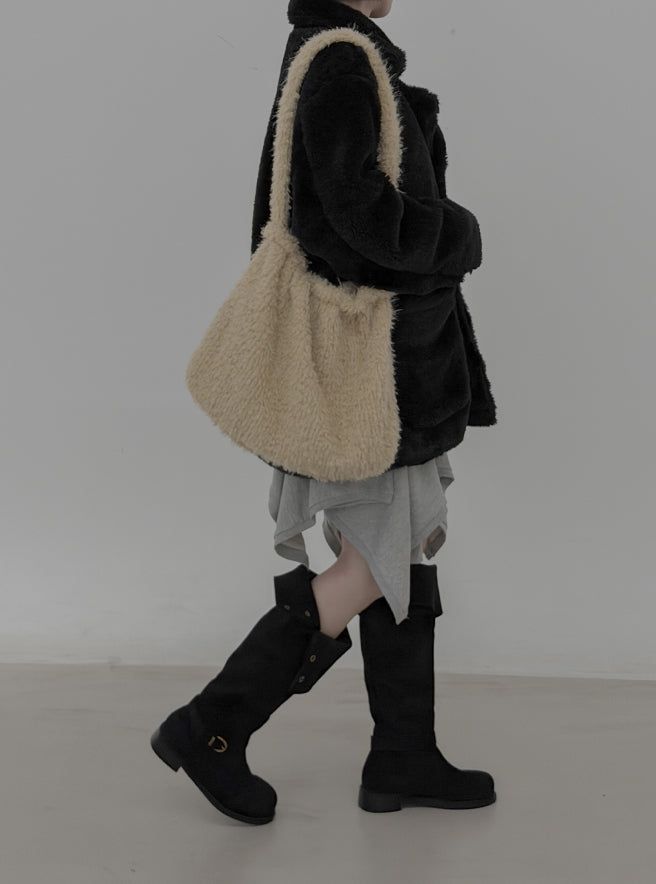 Poodle Wide Fur Shoulder Bag