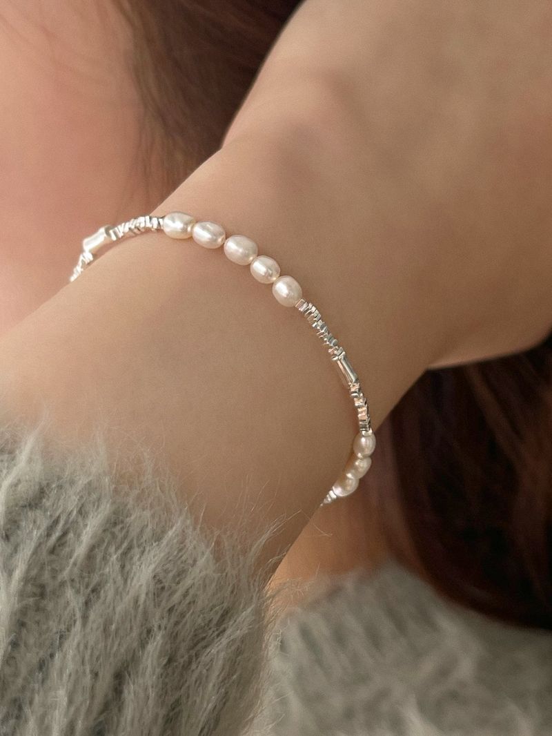 Sparkle pearl bracelet (silver)