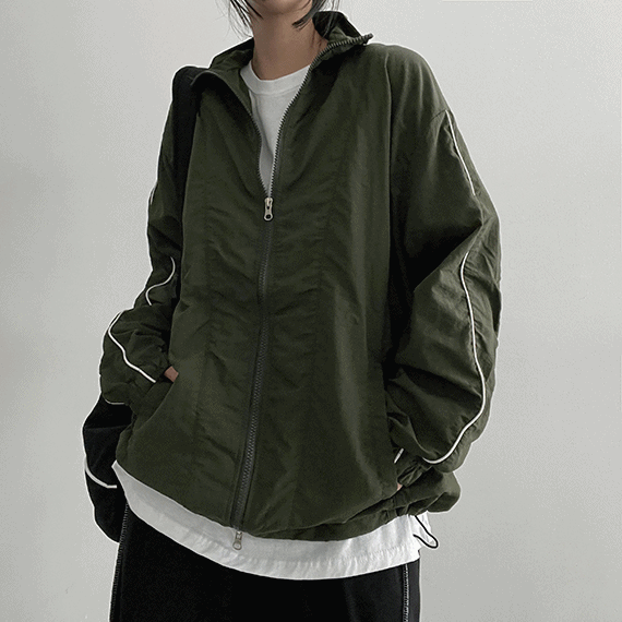 hijjoo（ハイチュー）の「LeDun Pin String Line Zip-Up Jumper (5 colors)（Jackets/Outerwear）」