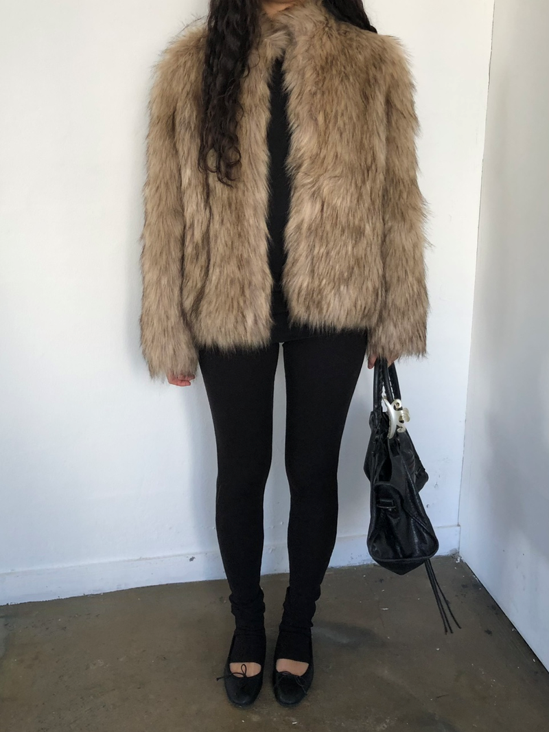 Clef hairy fur jacket