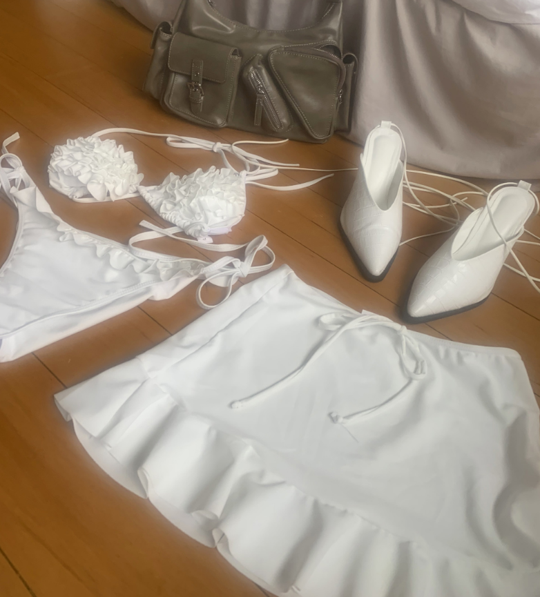 Mermaid Frill Bikini Set (white)