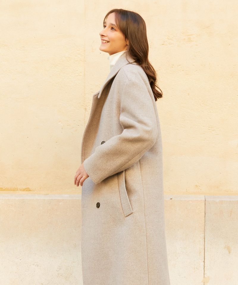 RCH wool blended oversized long coat gray