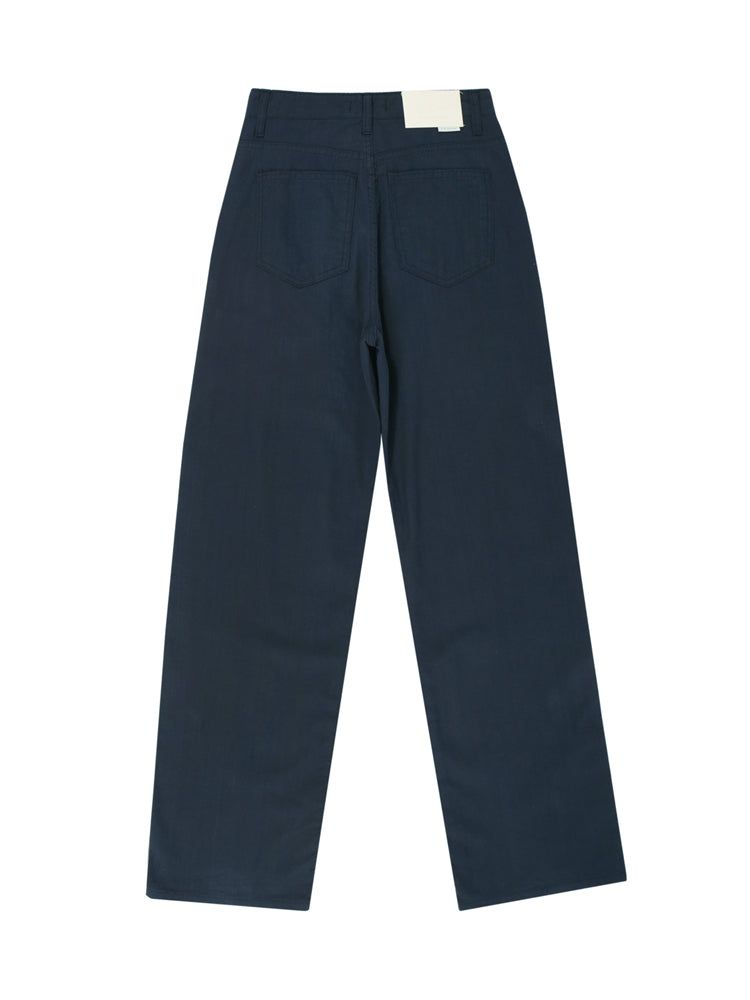 W1010 LINEN WIDE PANTS_NAVY