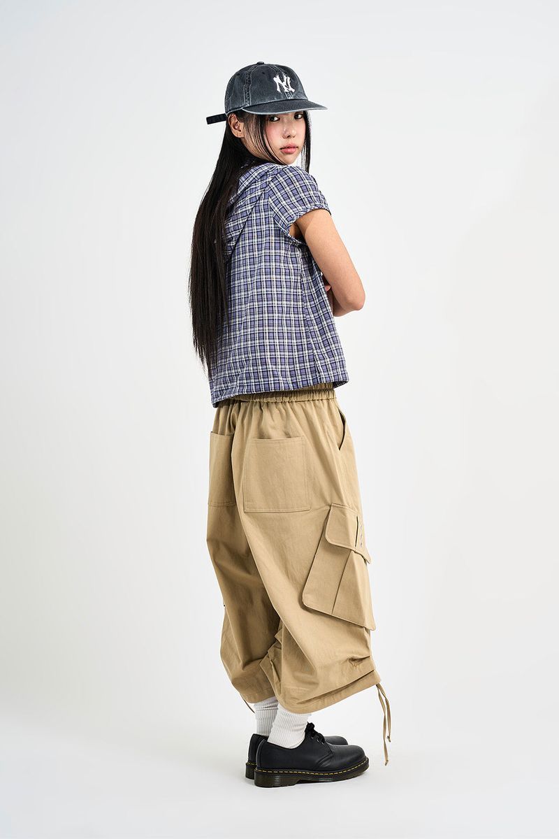 String Balloon Bermuda Pants