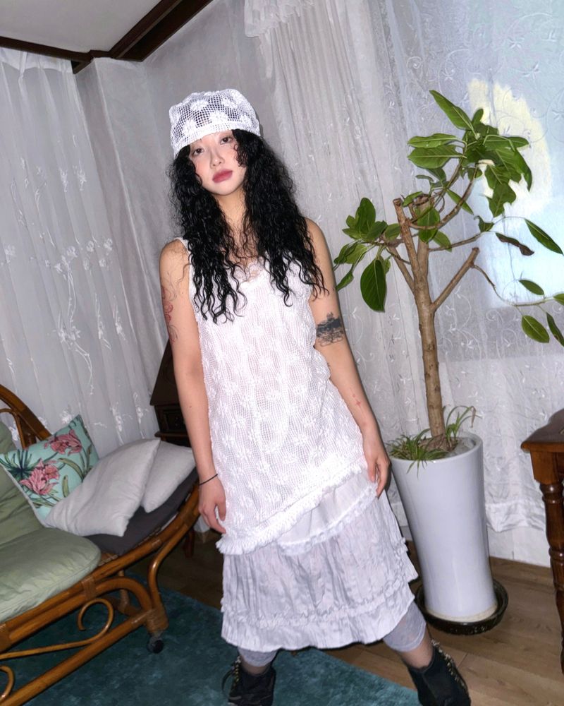 (2color) Floral Lace Sheer Leggings