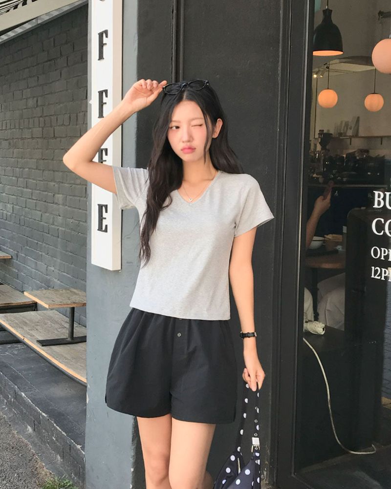 [MADE] Soft waist elastic shorts