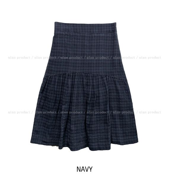Kotori slit check midi skirt
