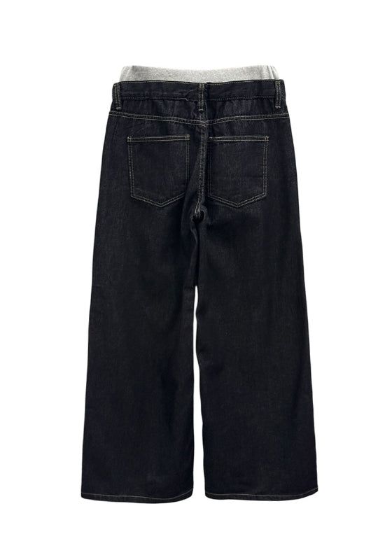 Sagging Non-Faded Raw Denim Pants