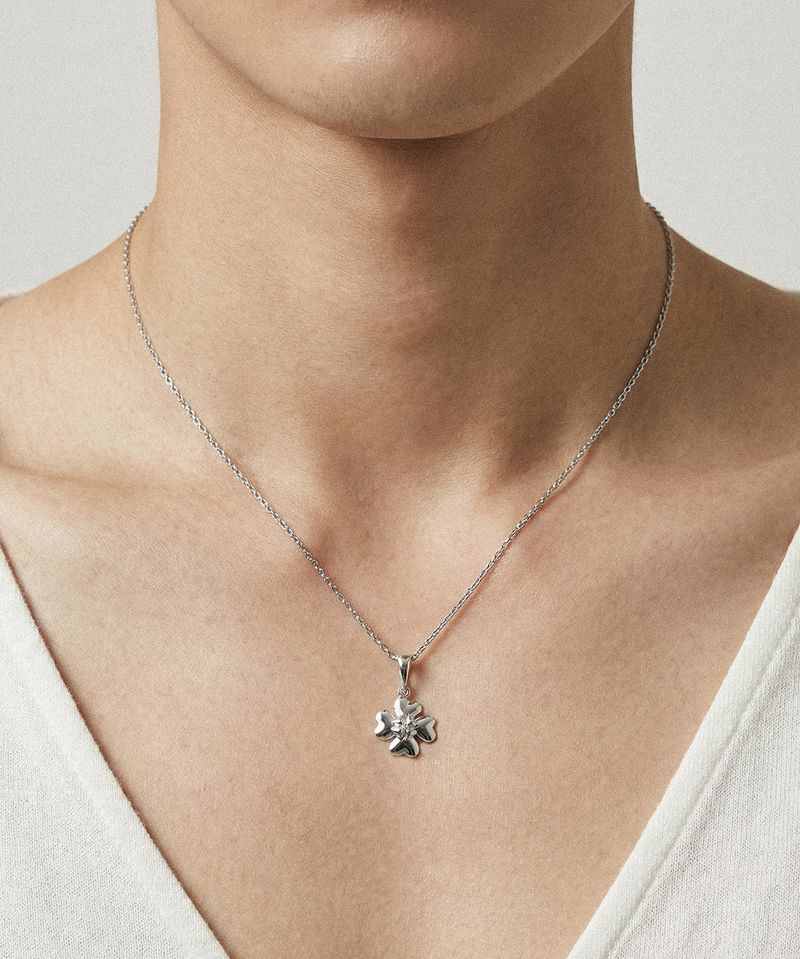 Double clover necklace SV (925 silver)