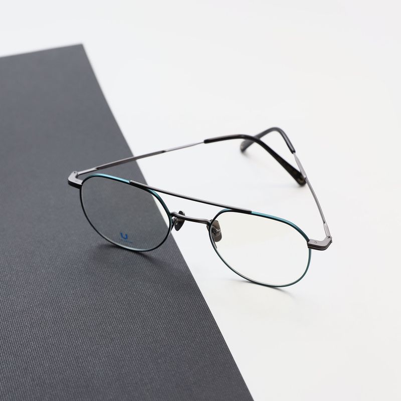 Knouun Round titanium glasses CODE. 101. C Gray