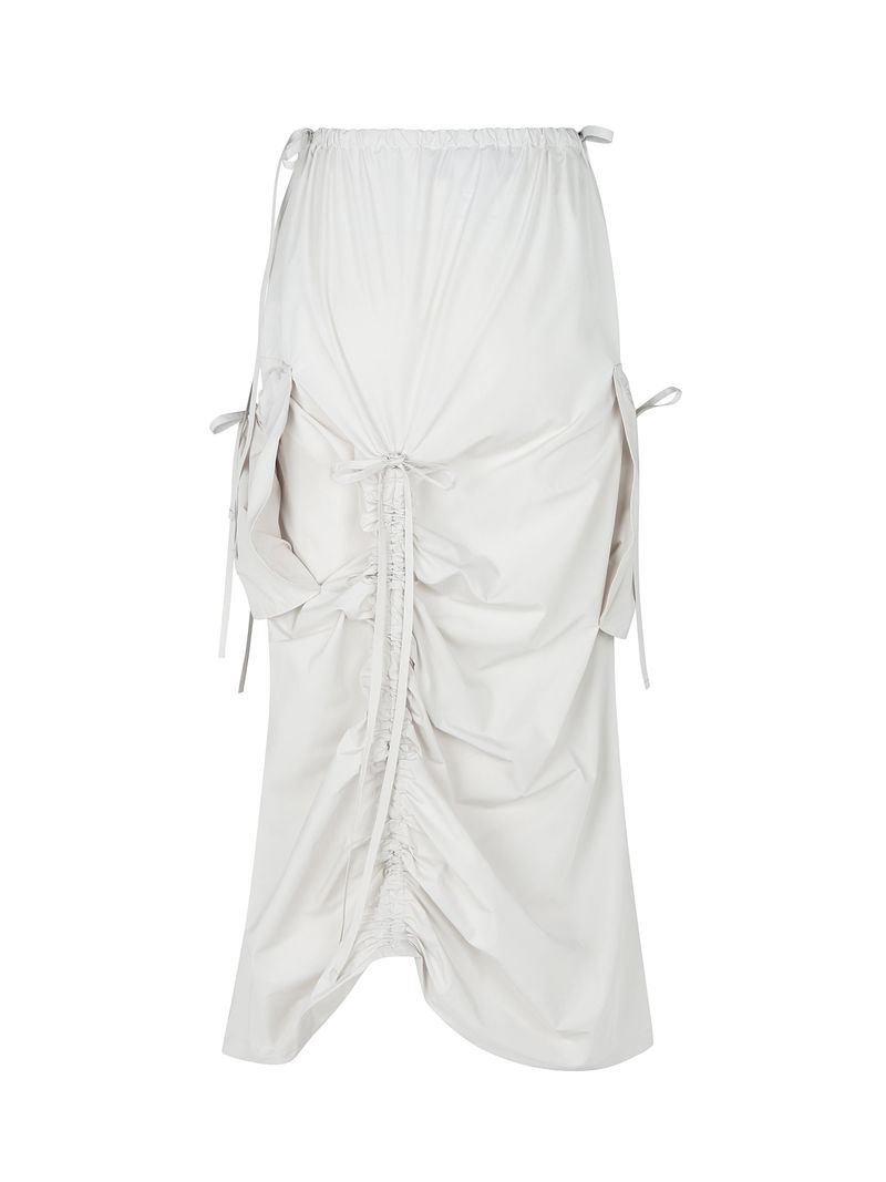 Wisdom Teeth Low Rise Ruched Skirt BEIGE
