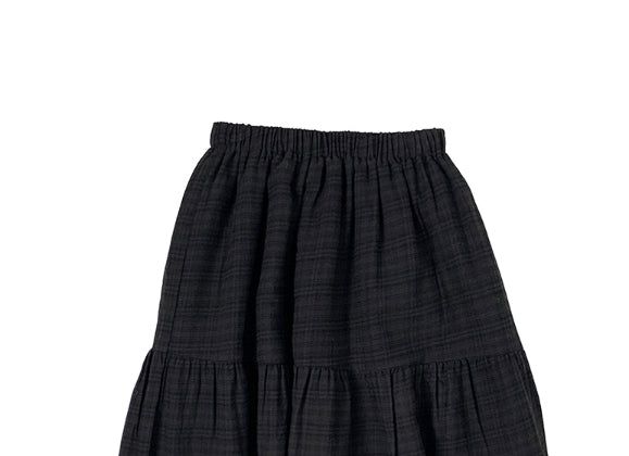 Roit Check Frill Long Banding Skirt