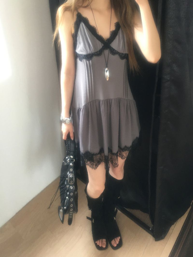Dolce lace slip mini dress
