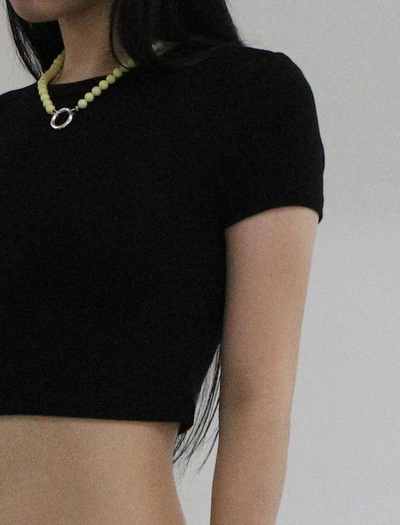 [MADE] Capsule02 Silver Open Pendant Gemstone Necklace _Yellow