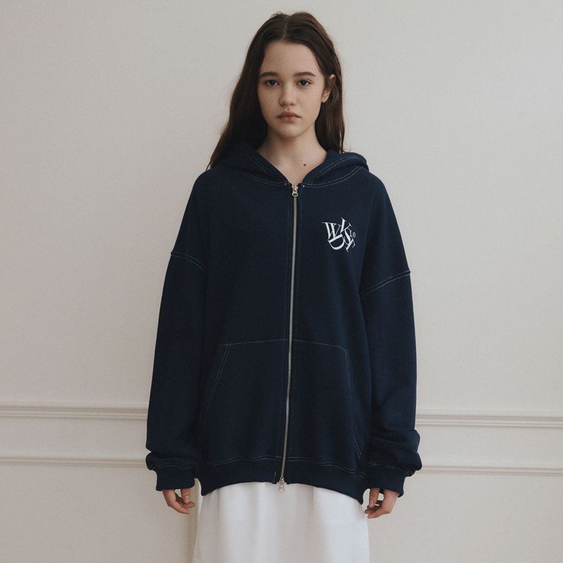 Logo Stitch Hood Zip-up [2 Color]