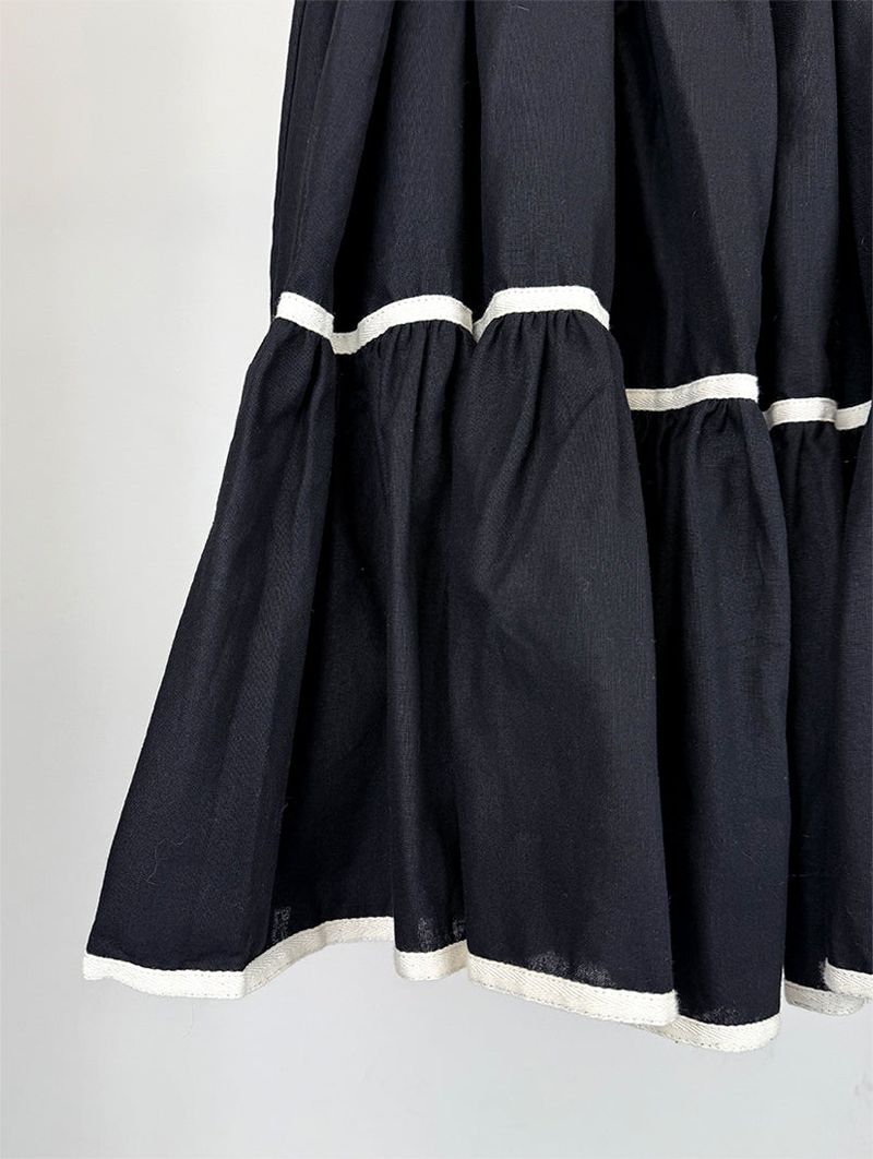 TAPE FLARE RIBBON SKIRT (2C)