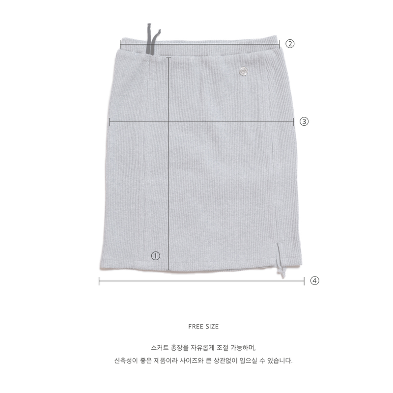 SHIRRING STRING SKIRT GRAY