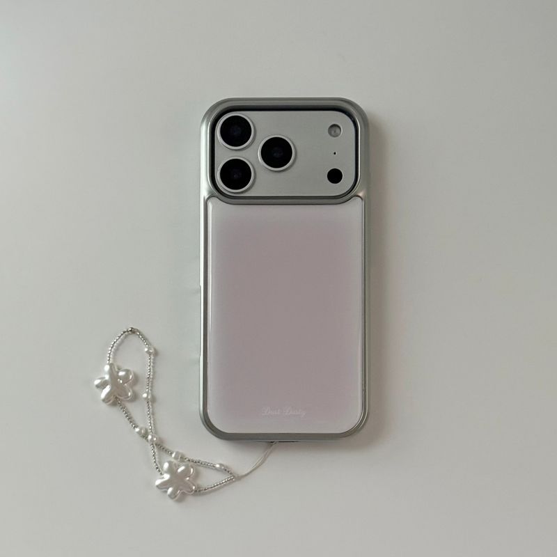 pink silver bumper case
