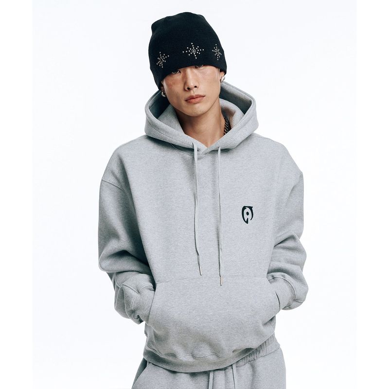 EASY NO EASY(イージーノーイージー)の「Oversized Hard Crop Hoodie - Grey(Tops)」