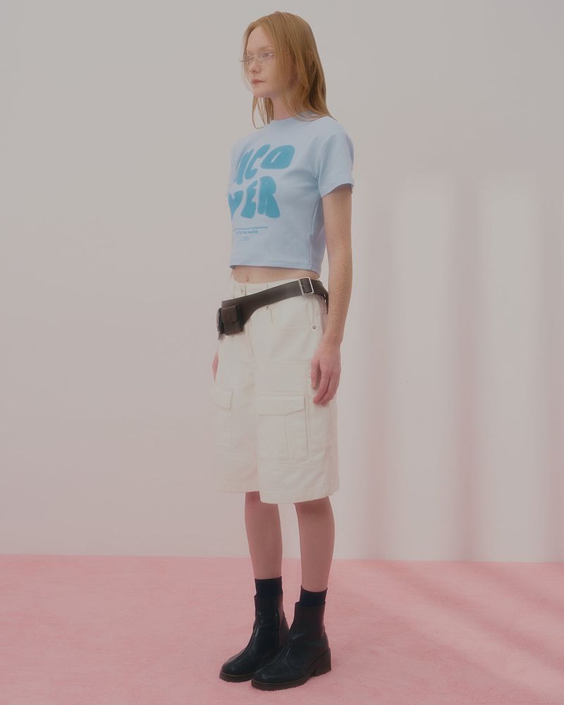 POINTAGE LOGO CROP TSHIRT-SKY BLUE