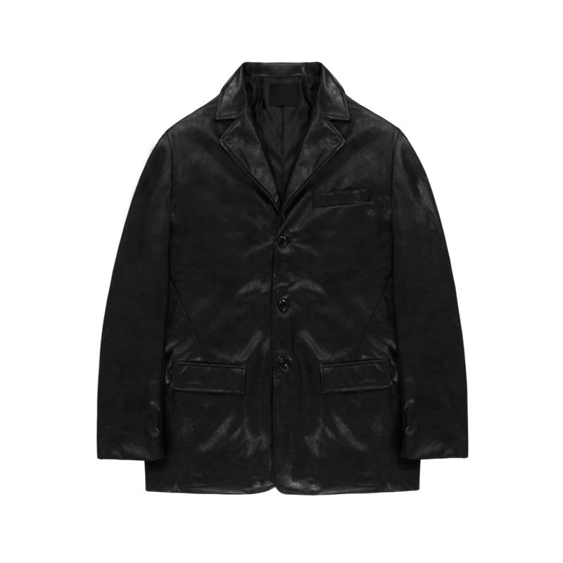 (UNISEX) エドレザーオーバーブレザー