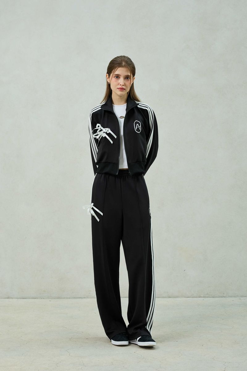 RIBBON JERSEY TRACK TOP / BLACK