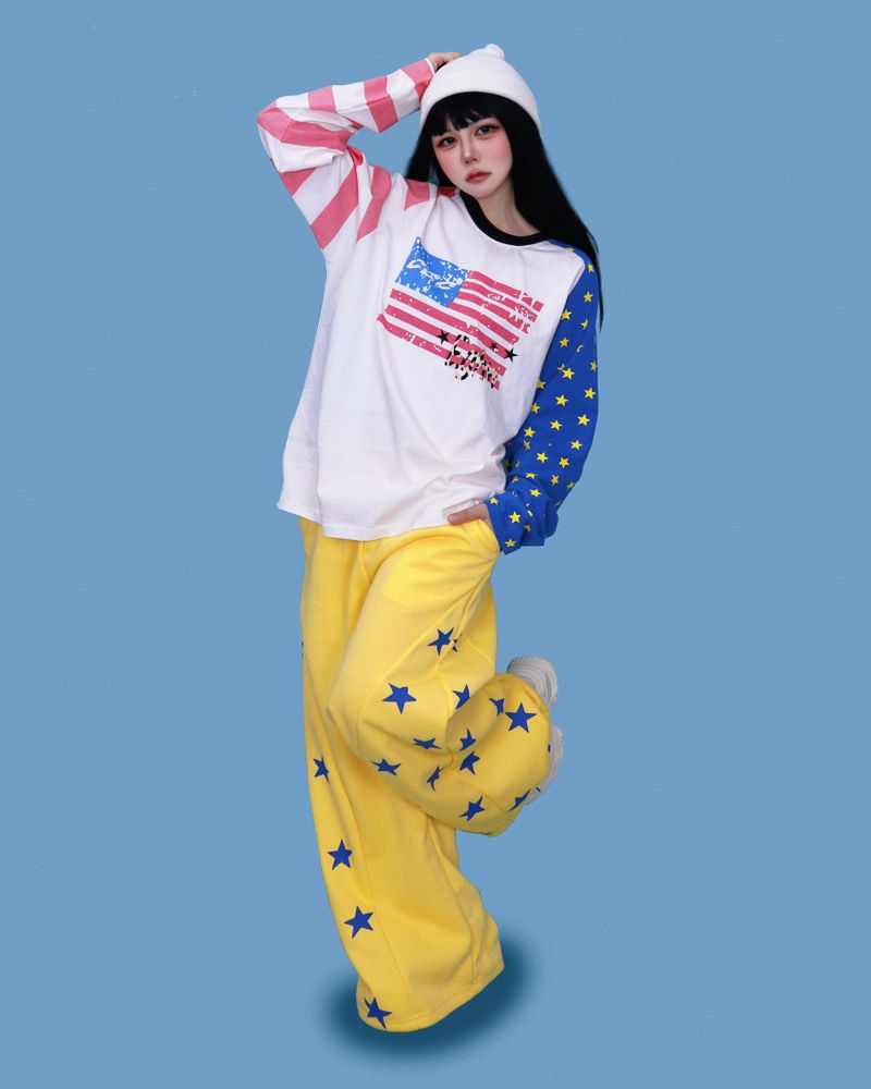 popping-star string wide pants (2color)