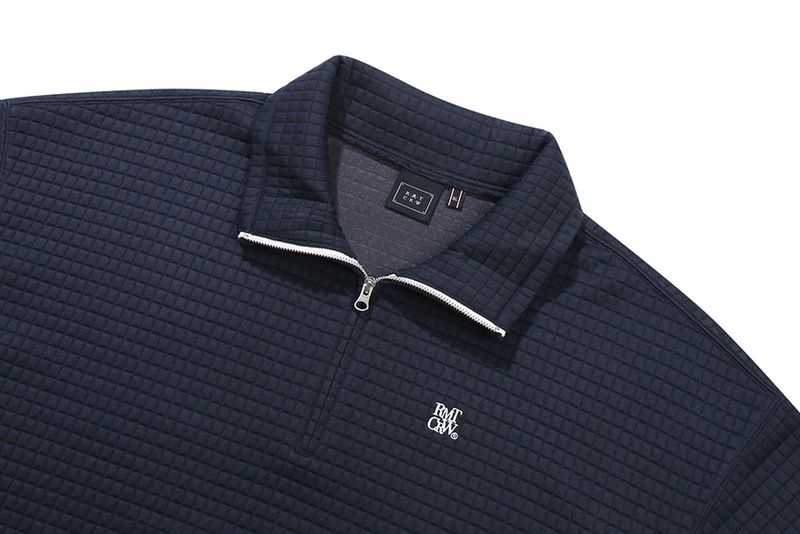 WAFFLE EMBOSS TURTLENECK_NAVY