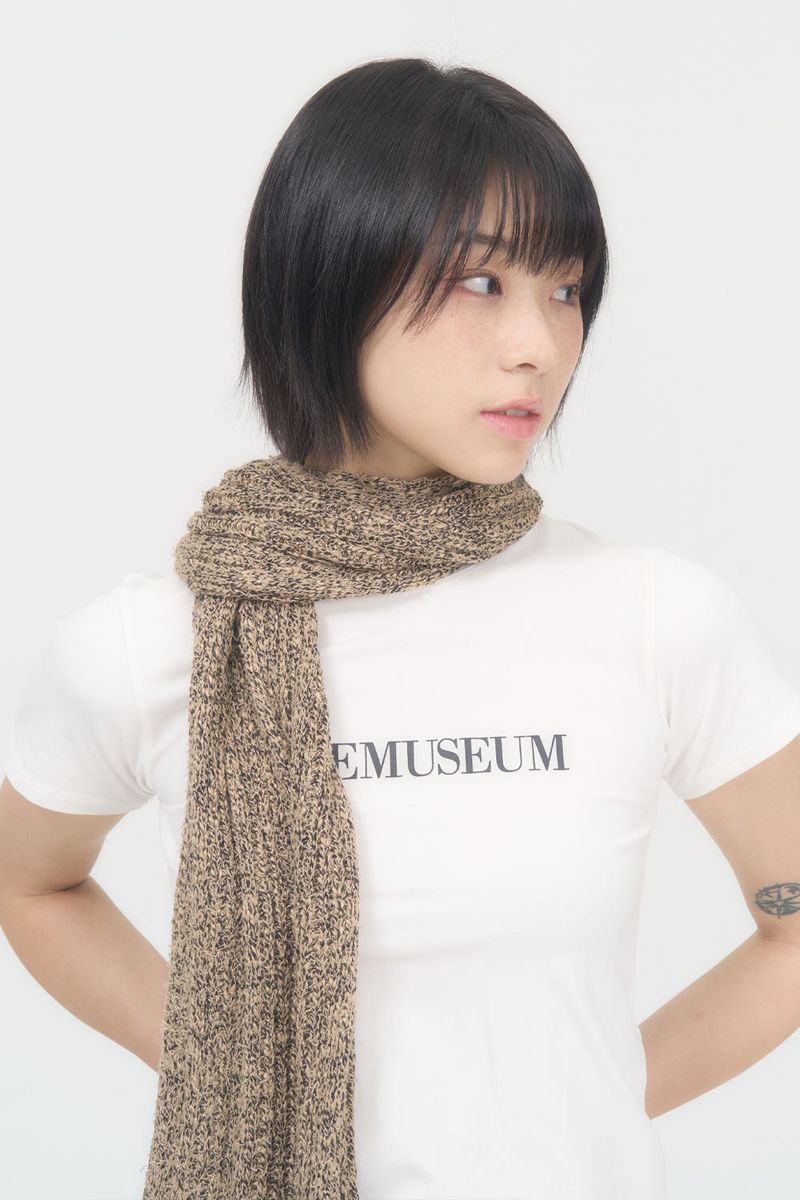 MIX KNIT MUFFLER (BEIGE)