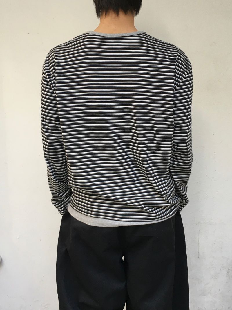 Luard Double Stripe Layered Henley Neck 3C