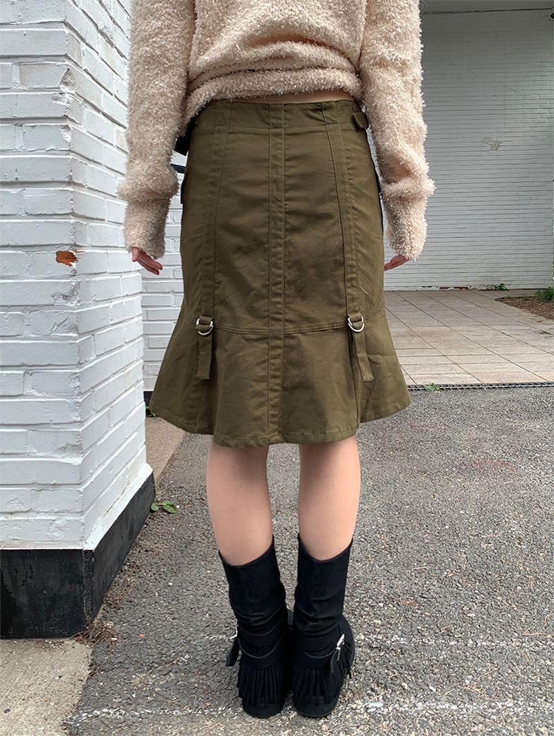 STRAP CARGO MIDI SKIRT (2C)