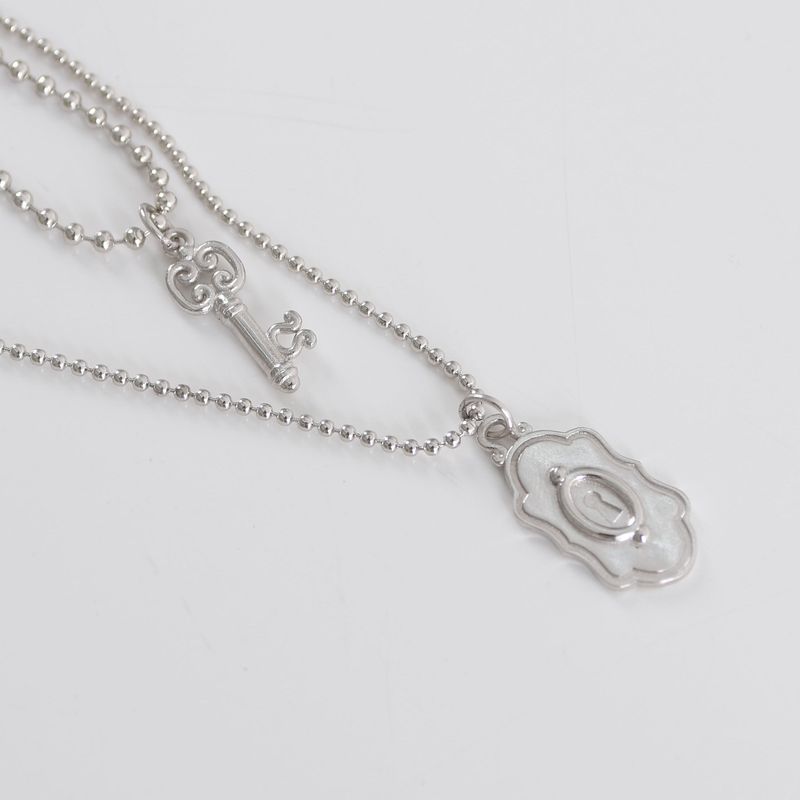 2way vintage lace key&lock necklace