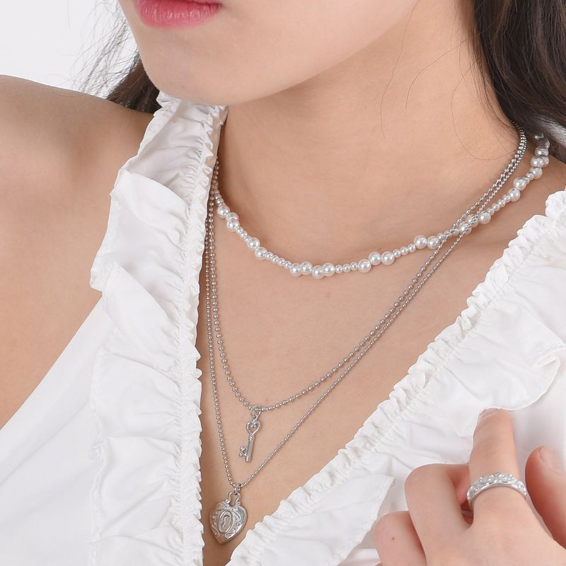 Wave Glass Pearl  Necklace & Bracelet (set)