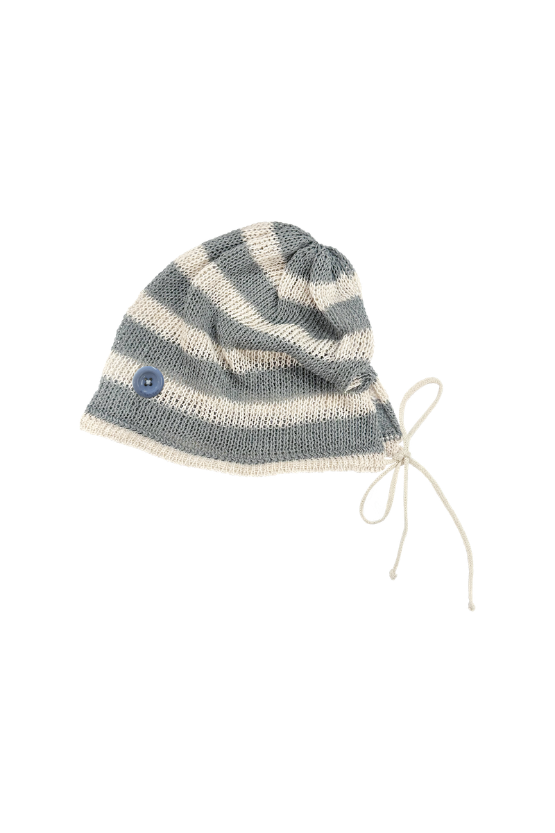 ST button beanie black sesame