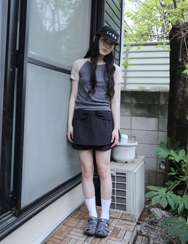 UGLYSHADOW（アグリーシャドウ）の「GIANT RIBBON SKIRT PANTS(BLACK)（Skirts）」