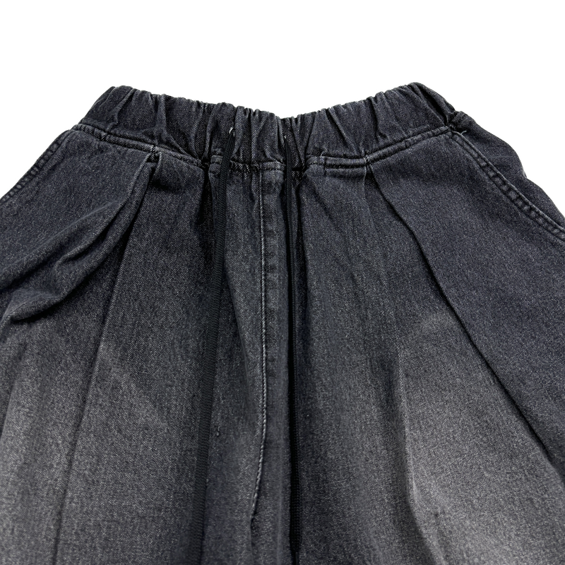 pintuck denim half pt