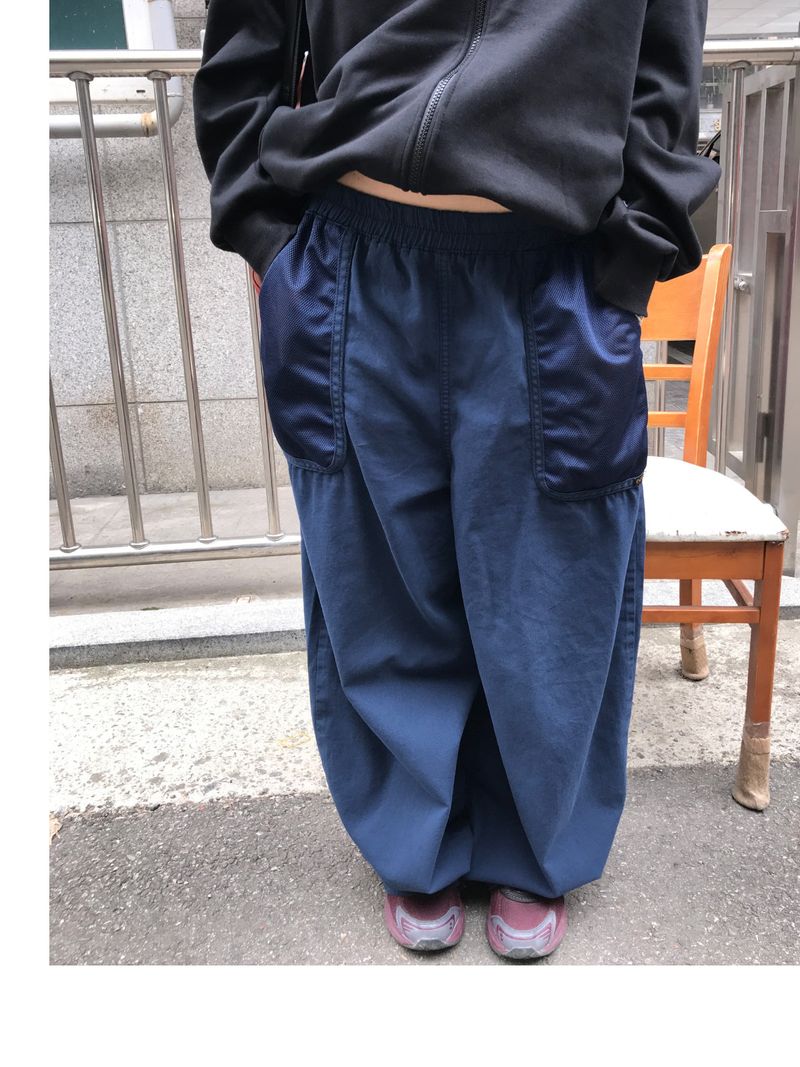 Mesh pocket cotton pants