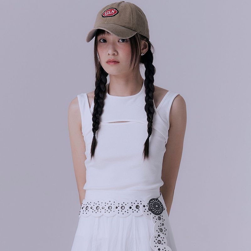 SILN(シルン)の「Layered jersey sleeveless (WHITE)(Tops)」