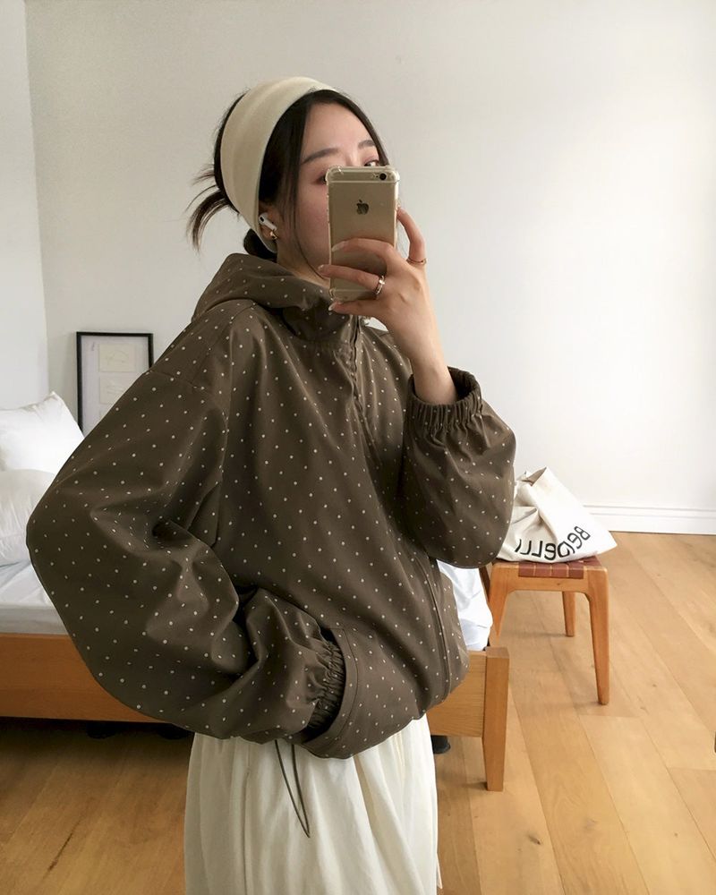 Milly Dot Hooded Windbreaker