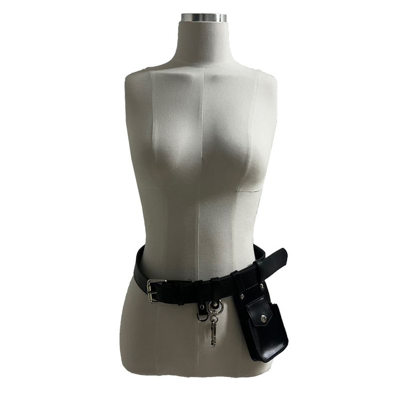  Cynical Leather Keychain Mini Pocket Belt (Black)