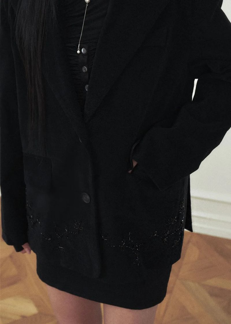 Flower Beaded Classic Jacket